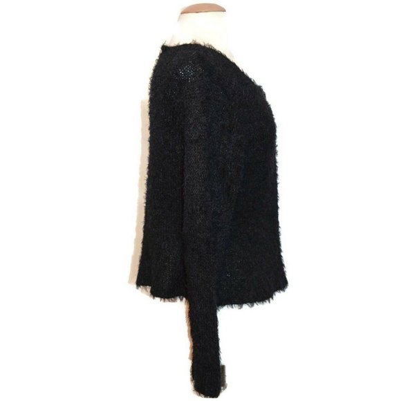 Patrice Breal Black 3 Button Open Front Cardigan - Picture 3 of 9